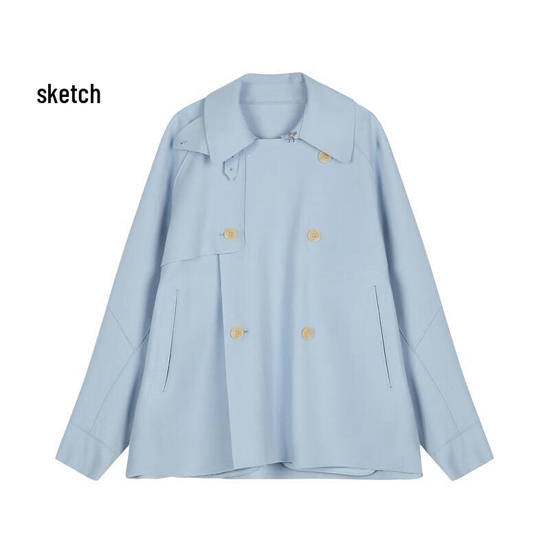 

Men s 2024 Spring Loose Fit Lapel Wool Blend Jacket S