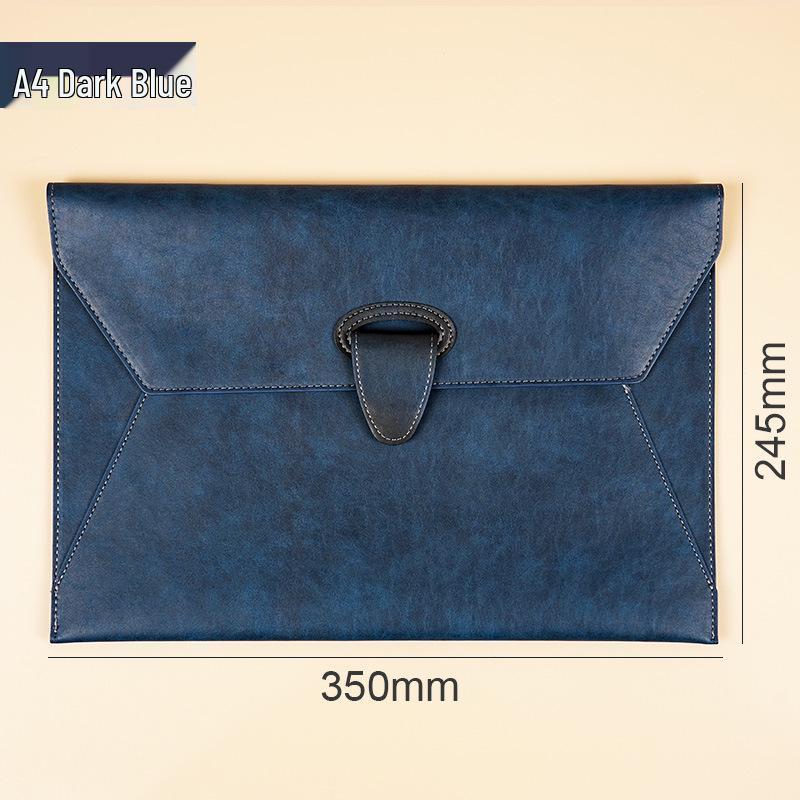 A4 Waterproof Leather Business Document Bag - Customizable Minimalist Briefcase with Logo Printing