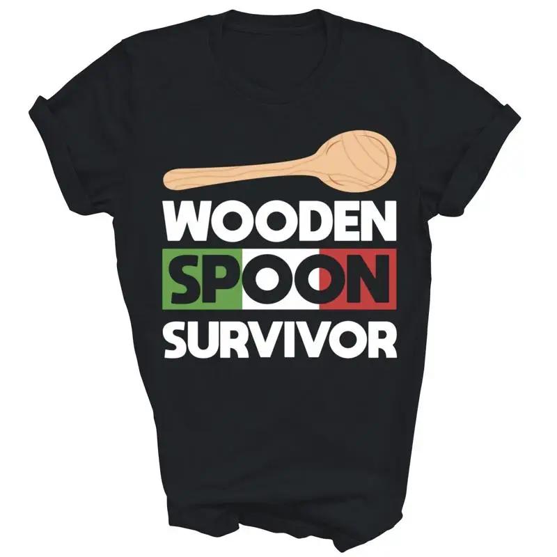 Wooden Spoon Survivor Italian Italy T Shirt
