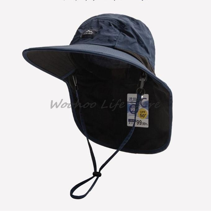 UV Protection Wide Brim Sun Hat Mesh Breathable Quick Dry Fishing Cap for Outdoor Neck Protection
