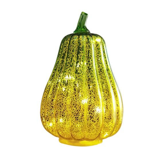 Glass Pumpkin Light Battery Powered LED Light-up Pumpkin Lantern for Halloween Fall Thanksgiving Desk Decor