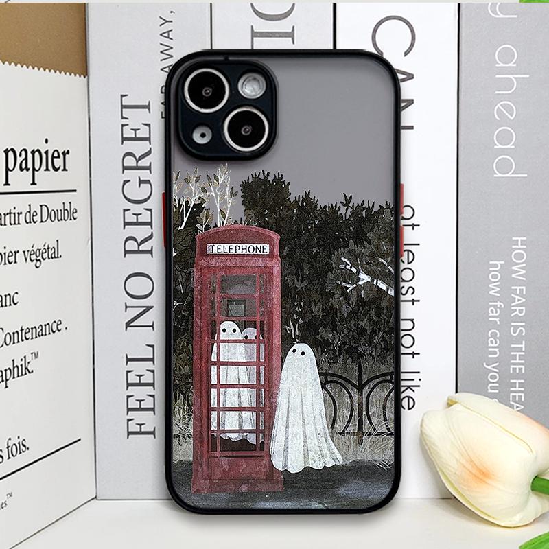 Cute Cartoon Little Ghost Phone Case for Samsung Galaxy S25 Edge S24 Ultra S23 S22 Plus S21 FE Back Covers Funny Halloween Gifts