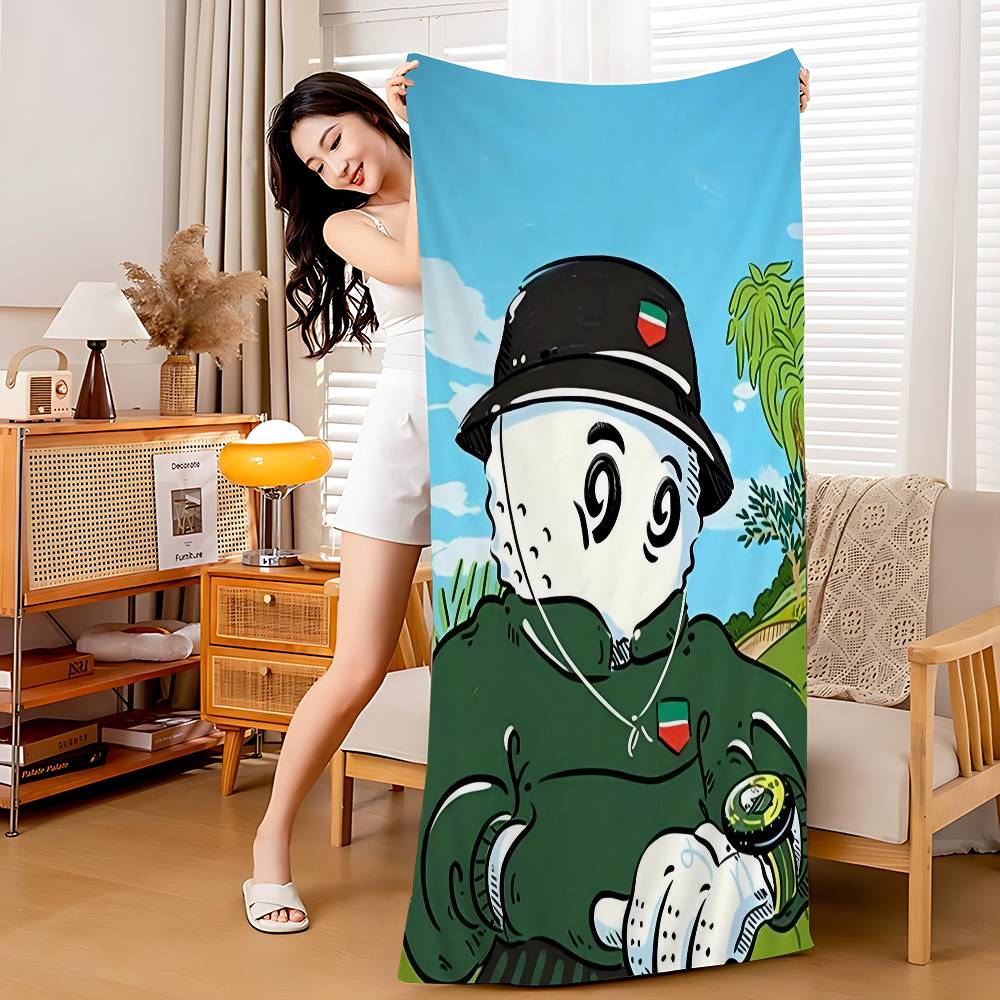 L-Leisure M-Malbones Golf Beach Towel Cartoon Cute Summer Kids Large Bath Pool Beach Towel Microfiber Absorbent For Swimming