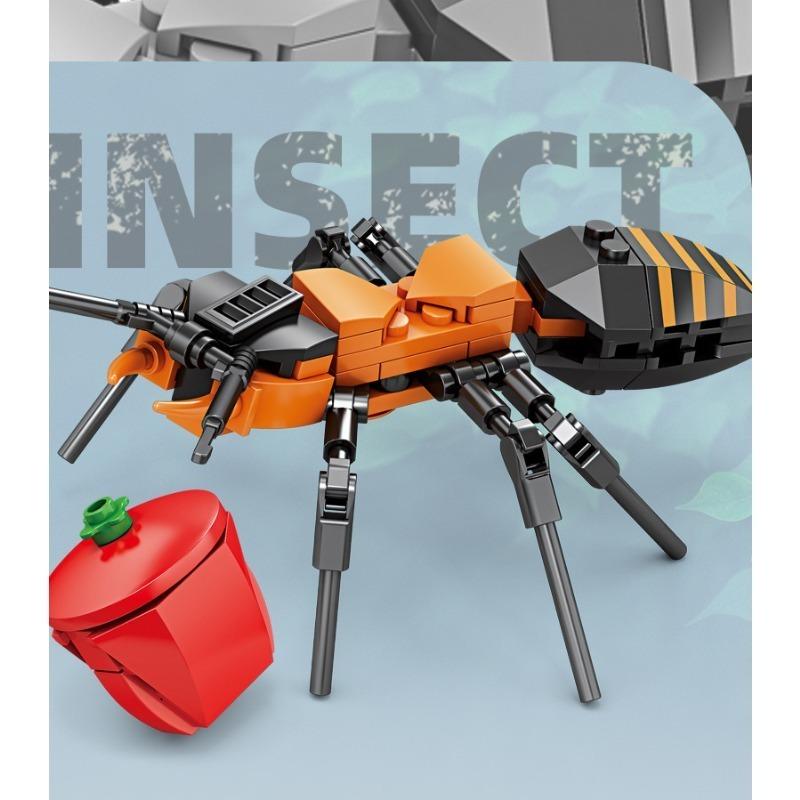 Insect Story Series Building Blocks Bee Dragonfly Ladybug Snail Mini Model Bricks Desktop Decoration Children's Christmas Gifts
