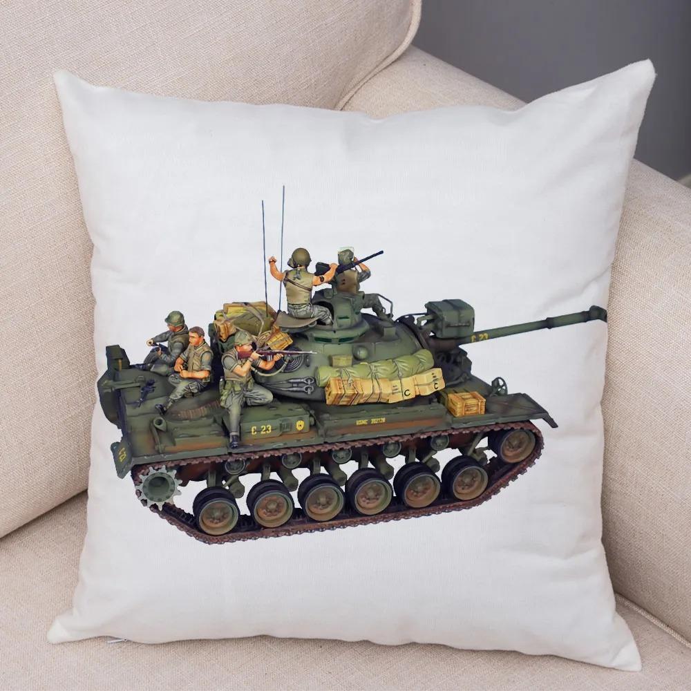 Toy Tank Pattern Pillowcase Office Living Room Car Ornaments Home Pillowcase