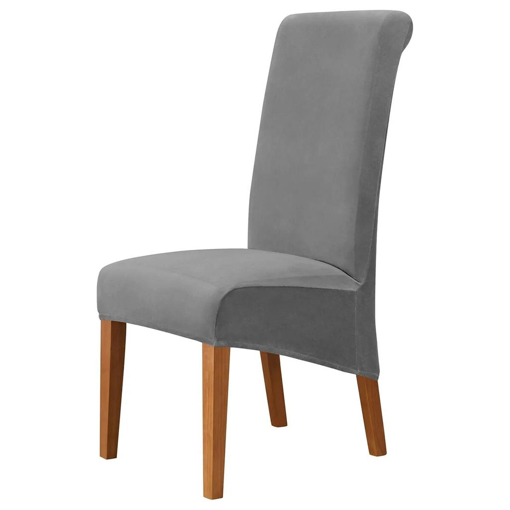 High Back & Universal Velvet Chair Cover Stretch Soft Chair Covers for Dining Room Wedding Hotel Home Decor Seat Case M XL Size