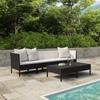 Day and Night - Day and Night Garden Furniture Set 6 Pieces and Black Synthetic Rattan Cushions