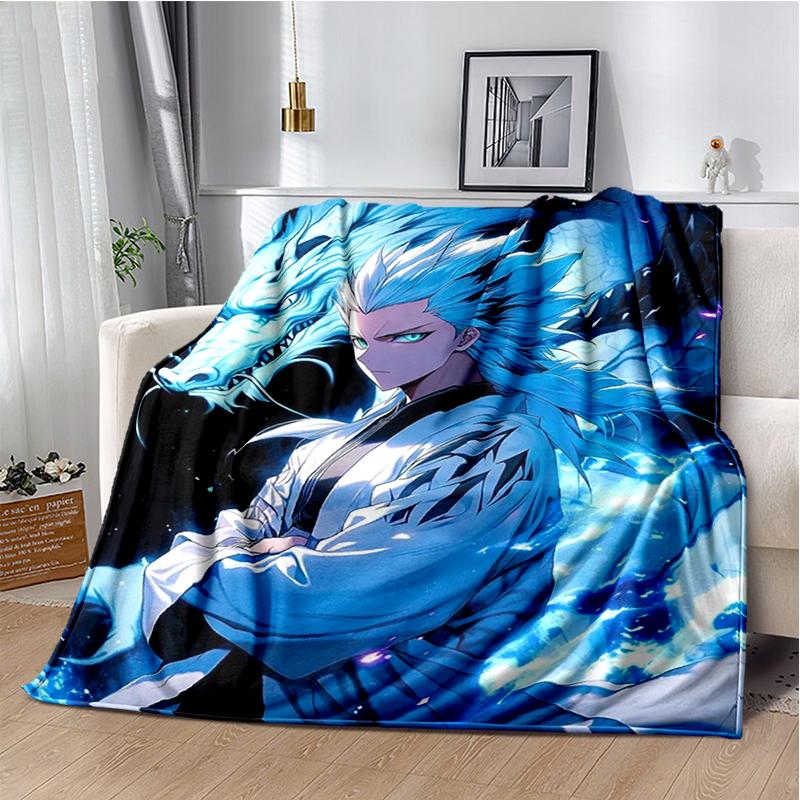 3D Bleach Kurosaki Ichigo Cartoon Anime Soft Blanket,Soft Throw Blanket for Home Bedroom Bed Sofa Travel Cover Child Gift