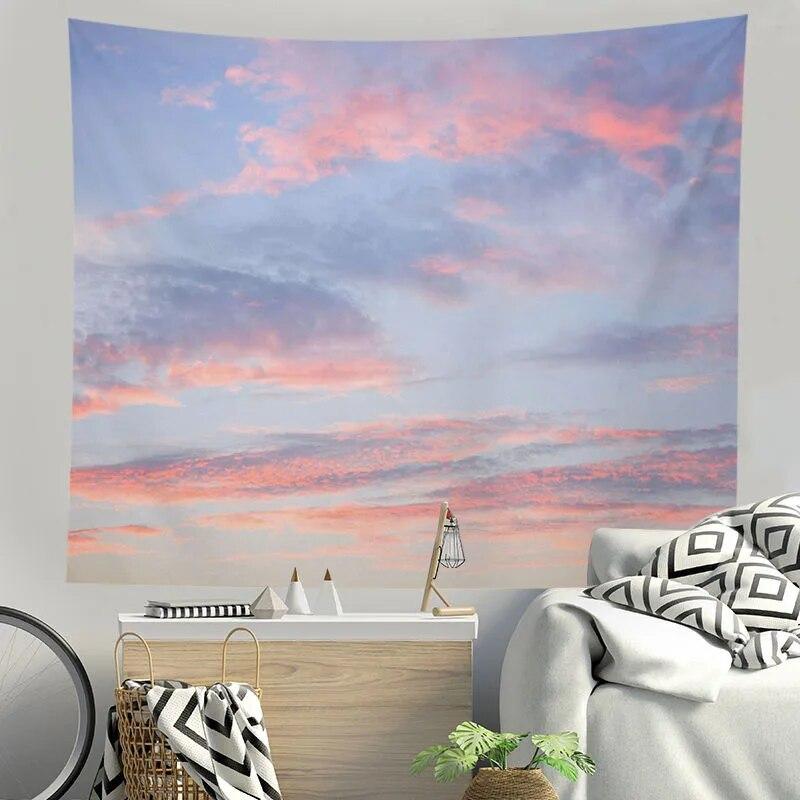 Tapestry Beautiful Small Fresh Blue Sky and White Clouds Background Room Living Room Personalized Home Decoration Hanging Cloth