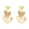 Creative, Minimalist and Elegant White Peach Heart Earrings Suitable for Women To Wear