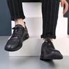 Summer Men's Shoes Breathable Thin Punched Sports Shoes Leather Sandals Mesh Men's Casual and Lightweight Hollow Cool Leather Shoes Men
