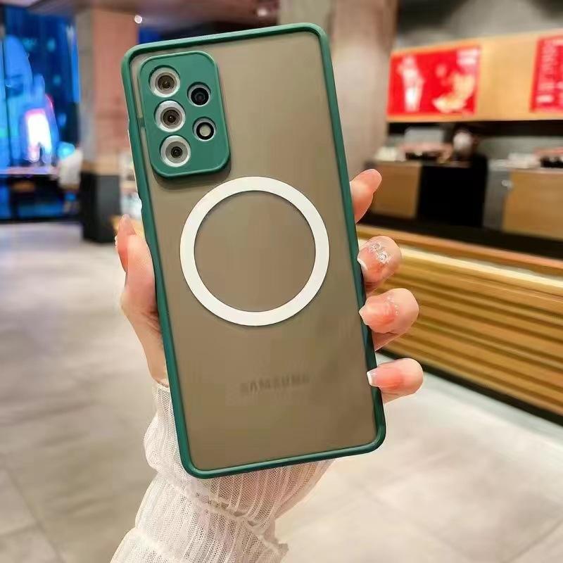 Applicable To Samsung S23 Mobile Phone Case Magnetic Charging Galaxy A52 Matte Skin Soft Case Anti-drop Protective Case S22U