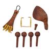 Chinrest Endpin Tailpiece Tuning Pegs Ebony Chin Rest for 4/4 Violin Replacement