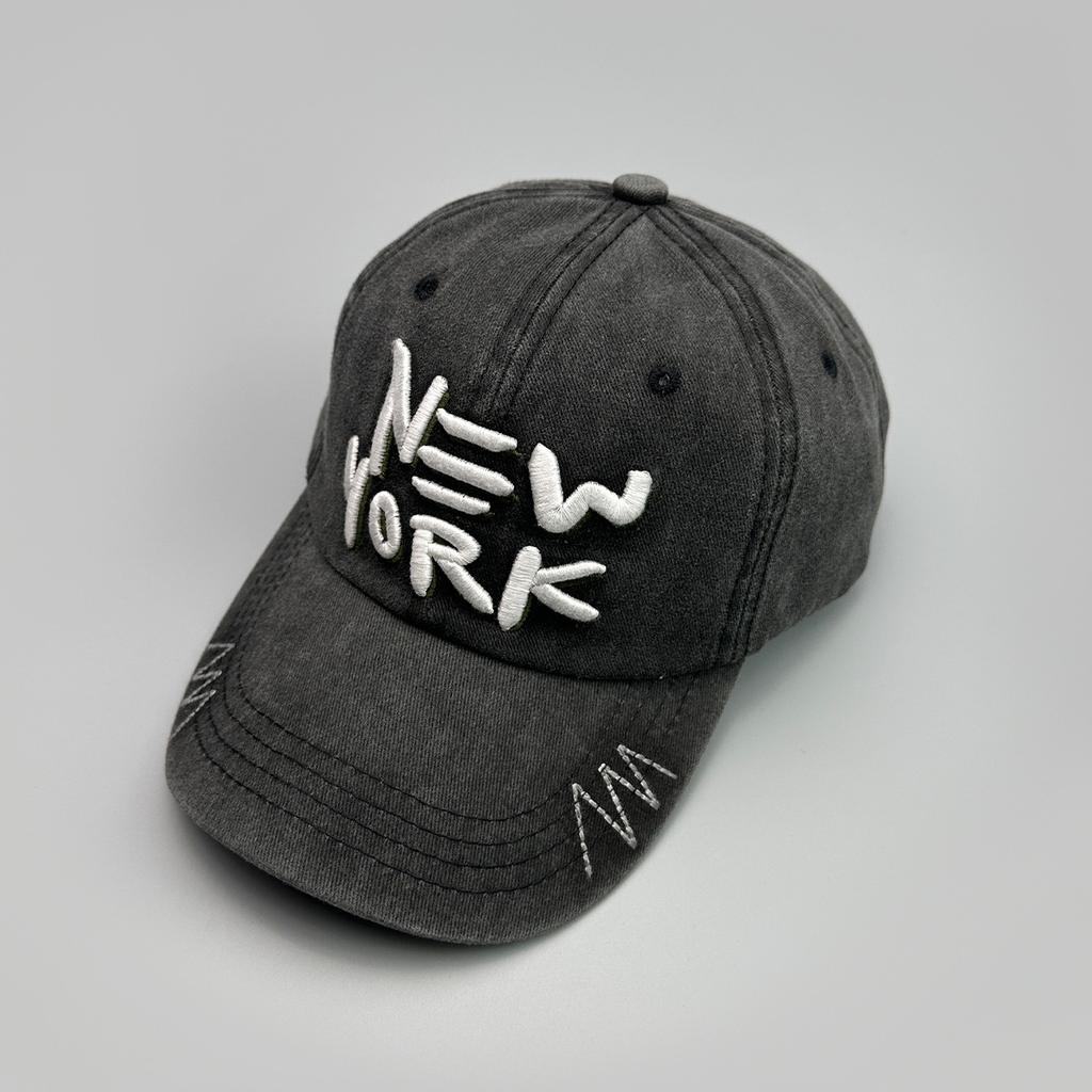 Embroidery Letters Simple Contrasting Color Baseball Cap Men'S And Women'S Sunshade Showing Face Small Versatile Retro Cap