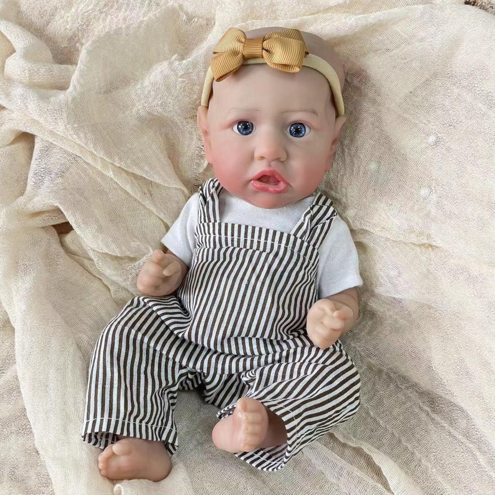 30cm Lifelike Rebirth Simulation Baby Girl Doll Saskia Full Silicone Body Alive Reborn Boy Doll Realistic Painted Skin Newborn Doll Kid's Playmate Toy