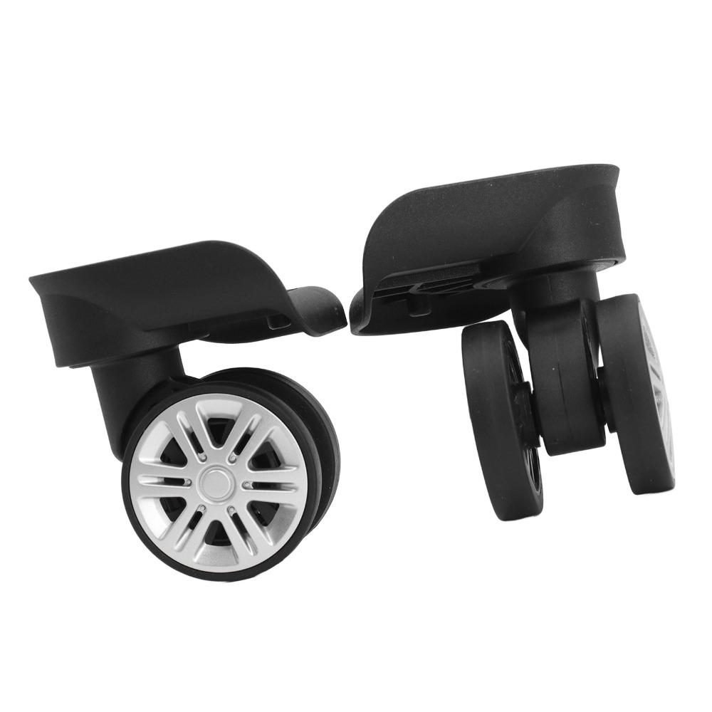 1 Pair Durable Mute Swivel Luggage Wheels Easy Installation Black Replacement Wheels Suitcase Wheels Trolley Suitcases