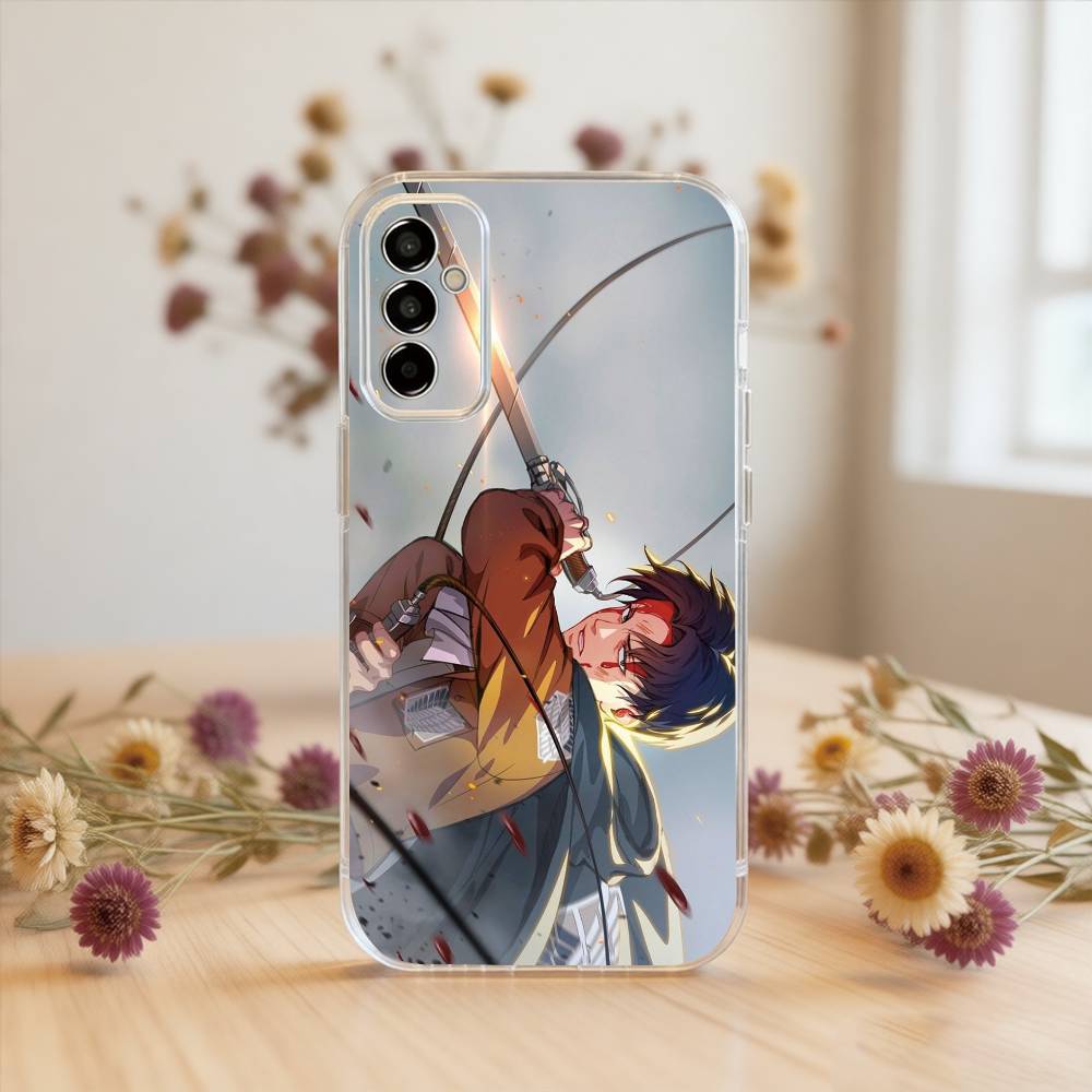 

Eren Yeager Levi Ackerman Phone Case Transparent Silicone Soft For SamsungA10,12,20,21S,30,31,40,50,51,52,70,71 Samsung a52 a52S