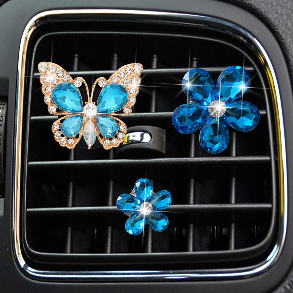 Stylish Perfume Car Clip Set For Aromatherapy And Decoration Pink White Blue
