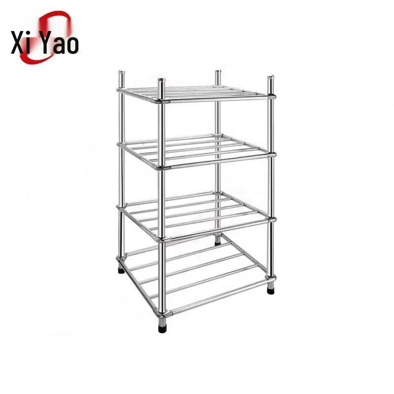 

304 Stainless Steel 4-Tier Bathroom Kitchen Storage Shelf