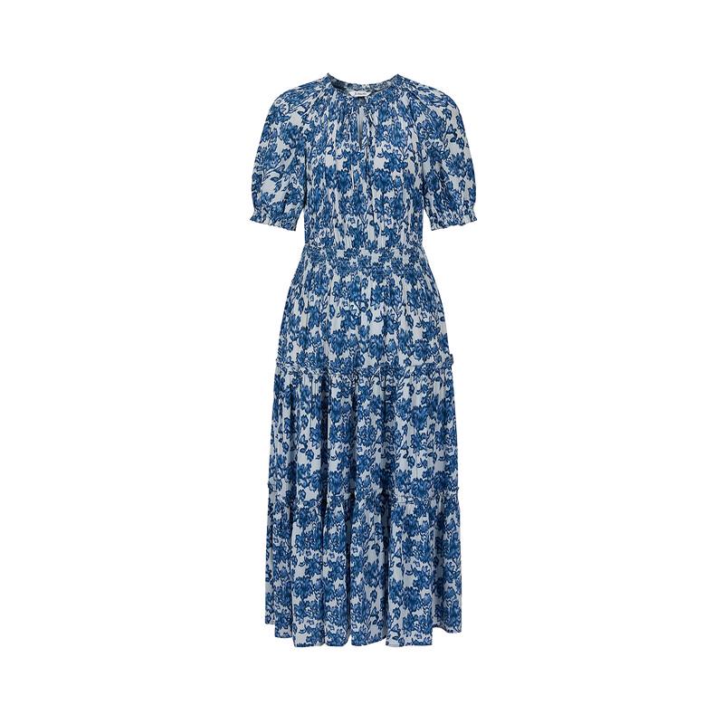 Anna Coco Ethnic Print Pleated Waist Dress