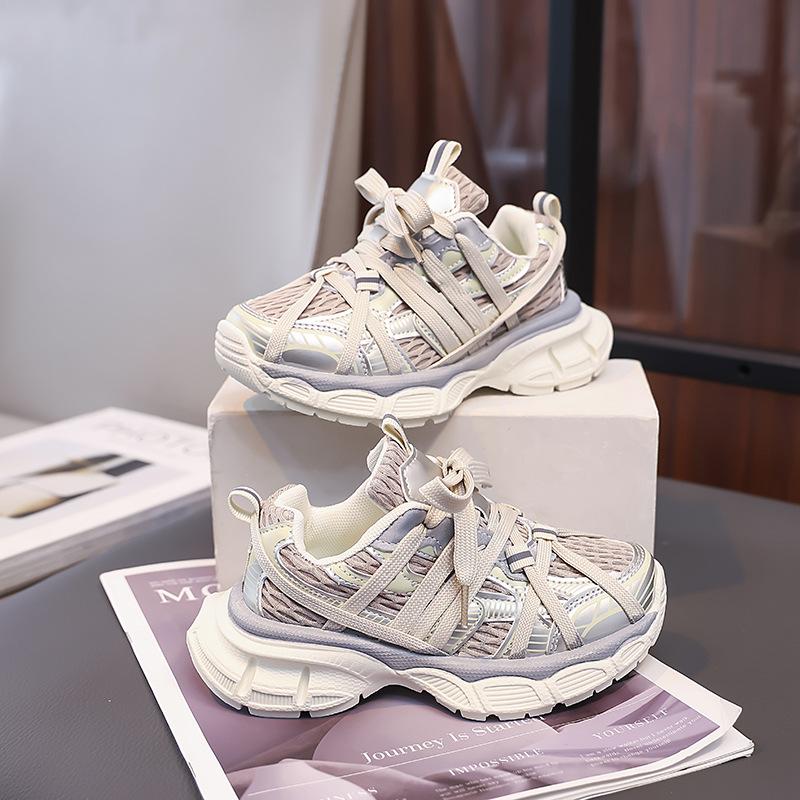 

Girls Fashionable Dad Shoes, New Spring and Autumn Korean Style Comfortable Children s Color-Block Sneakers, Boys Lightweight Running Shoes 26-30Please take a photo