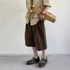 Retro Neutral Style Pants Casual Wide-leg Cropped Pants Men's Summer Loose Suit Pants Couple Straight Shorts
