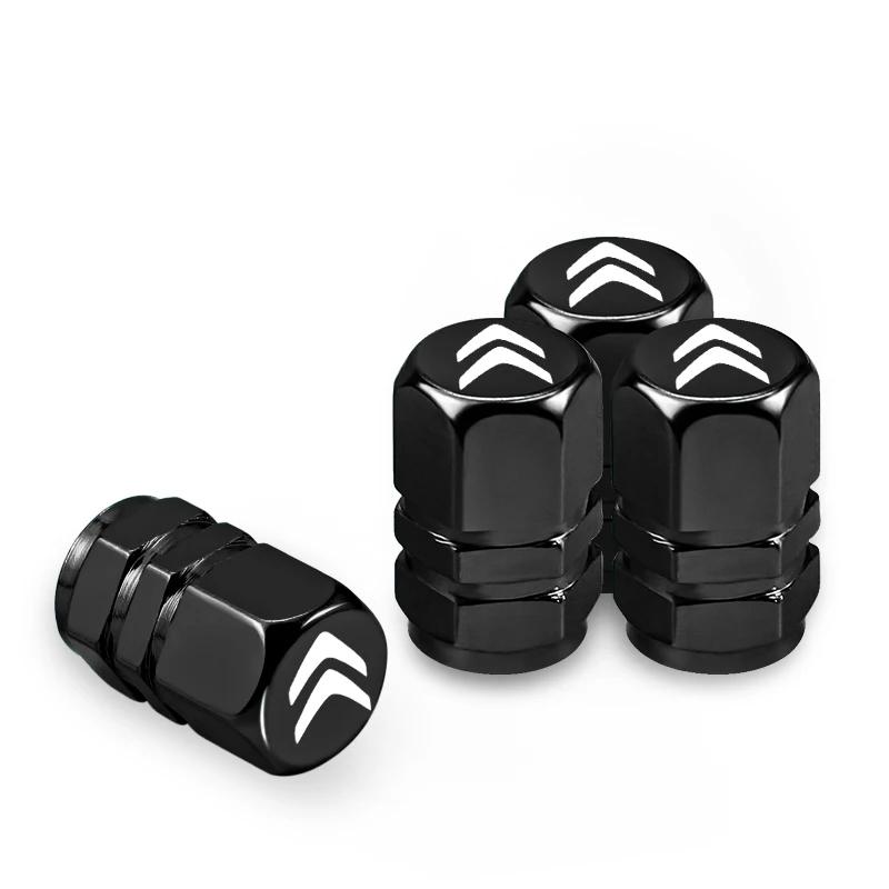 Car 3D Metal Logo Wheel Stem Air Valve Caps Tire Dust Covers For Citroen e-C3 e-C4 X C5X C3 C4 Cactus Picasso C-Crosser C6 C1