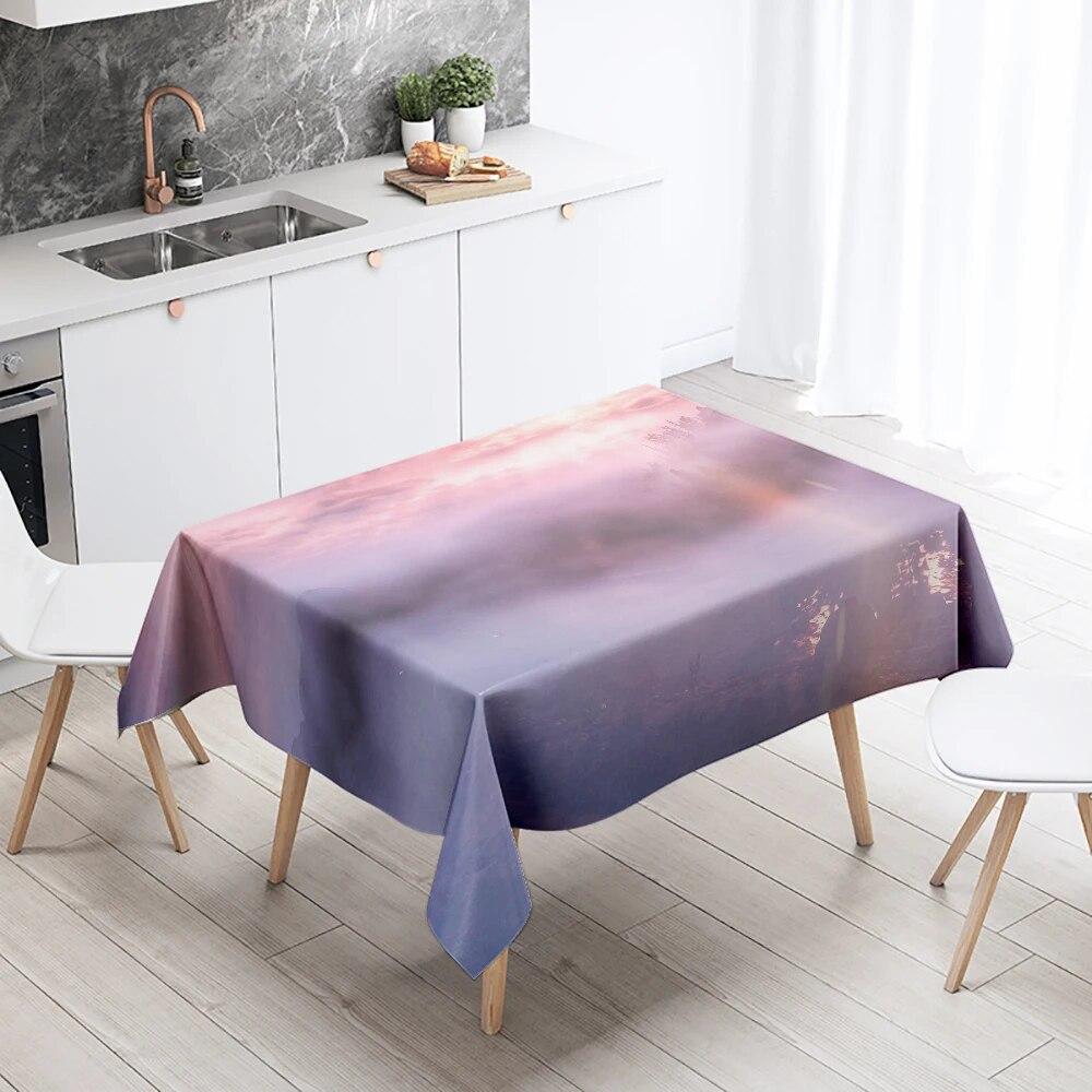 Strand Grün Pflanze Tischdecke Palmblatt Schmutzabweisend Wasserdicht Rechteckig Küchentisch Heimdekoration