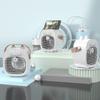 Portable USB Desk Fan With Mist Cooling Humidification 3-Speed Quiet Mini Air Cooler Rechargeable Battery Home Office