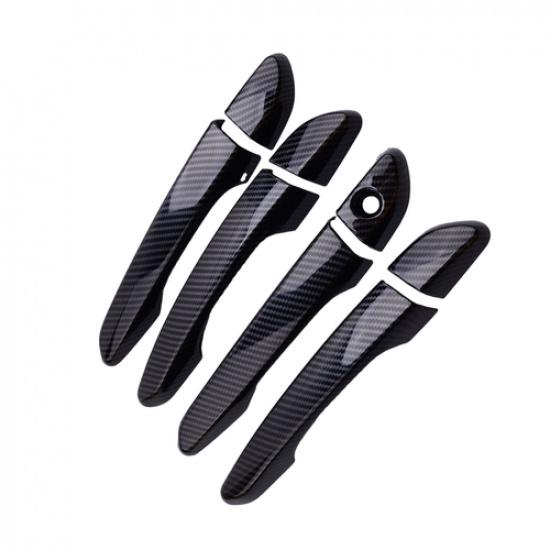 Carbon Fiber Door Handle Lid Side Cover Trim For 2016- Hyundai Tucson 8pcs