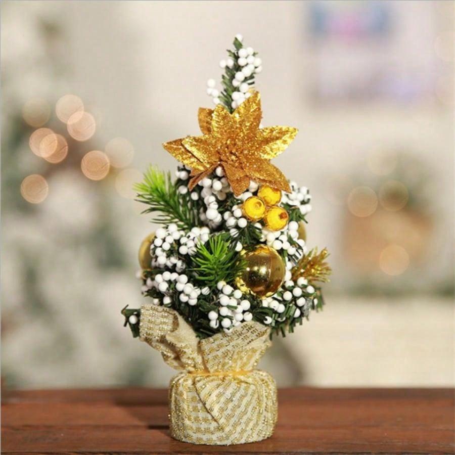 

A Mini Christmas Tree Ornaments Christmas Ornaments Decorative Trees Christmas Gifts Holiday Shopping Mall Decorations Desktop Ornaments Small Trees золотой