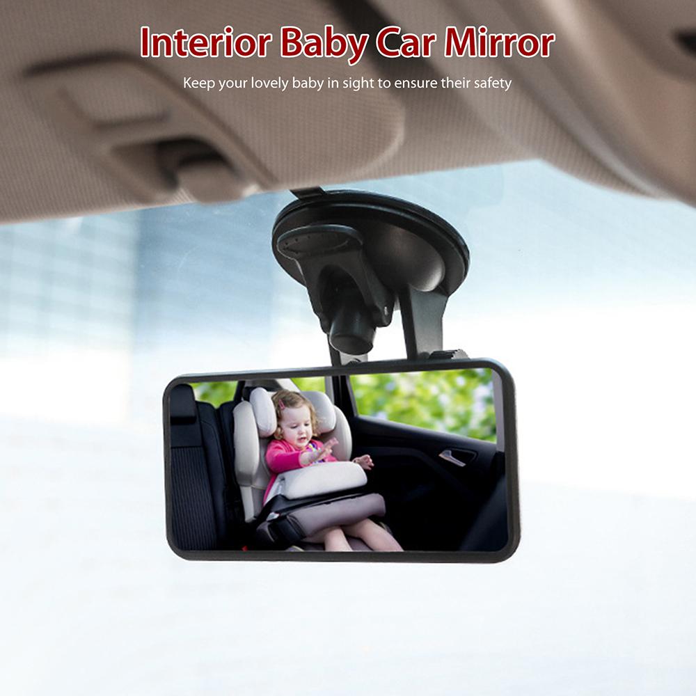 Baby Car Mirror, Car Interior Rear View Mirror with Adjustable Suction Cup, Shatterproof Child Observation Mirror