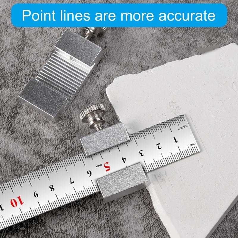 Aluminum Carpentry Square 15/20/30/40cm Carpenter Scribing Ruler with Slide Stop Measuring Marking Gauge Pocket Ruler