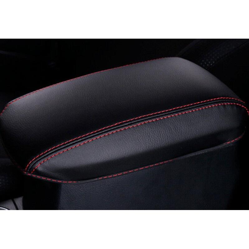 Middle Console Black Leather Cover Trim Armrest Box For Toyota Corolla 2014-2018