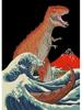 Retro japansk Samurai Cat Dog Poster Lerretsmaling Nordisk veggkunst for moderne stuedekorasjon