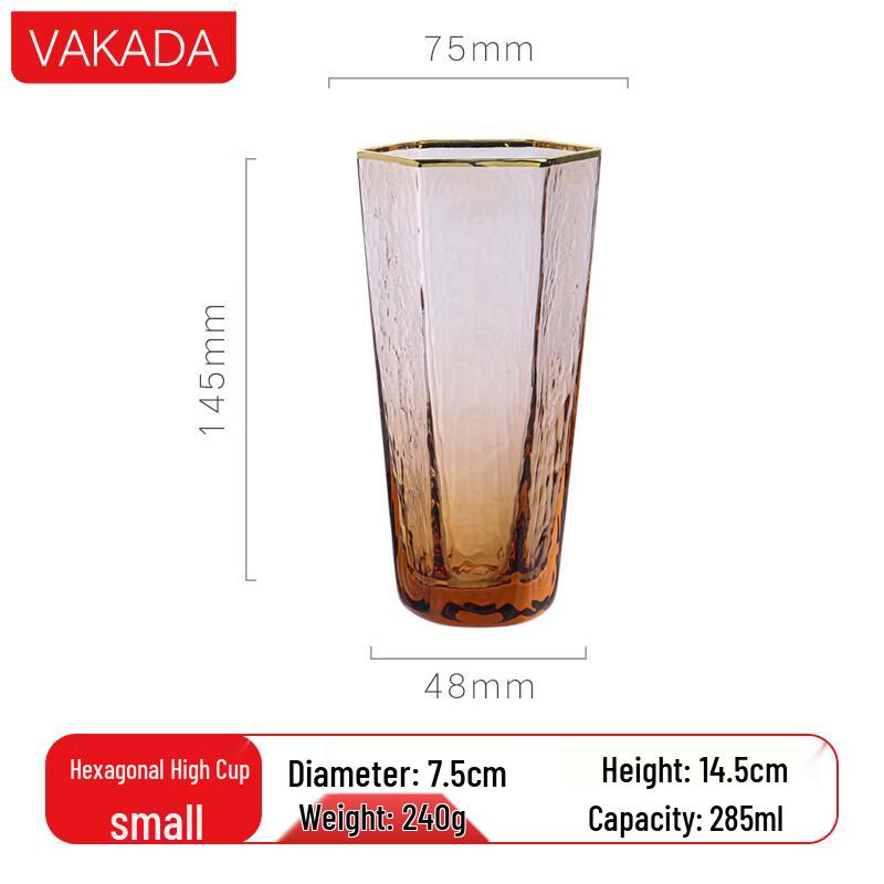 VAKADA Hexagonal Glass Beverage Cup
