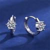 New Arrival  Sterling Color Women Earrings Six Claw Cubic Zircon Fashionable Fashionable Micro Inlaid Pair Ear Studs Jewelry Festival