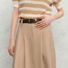 Lyocell Blend Slit A-Line Maxi Skirt