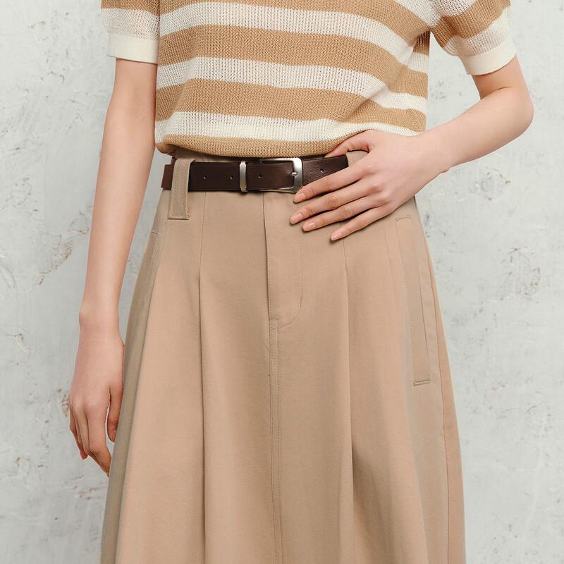 Lyocell Blend Slit A-Line Maxi Skirt