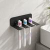 1pc Drill Mounted Multi-Function Iron Storage Rack for Kitchen, Bathroom and Room, Toothbrush Organizer