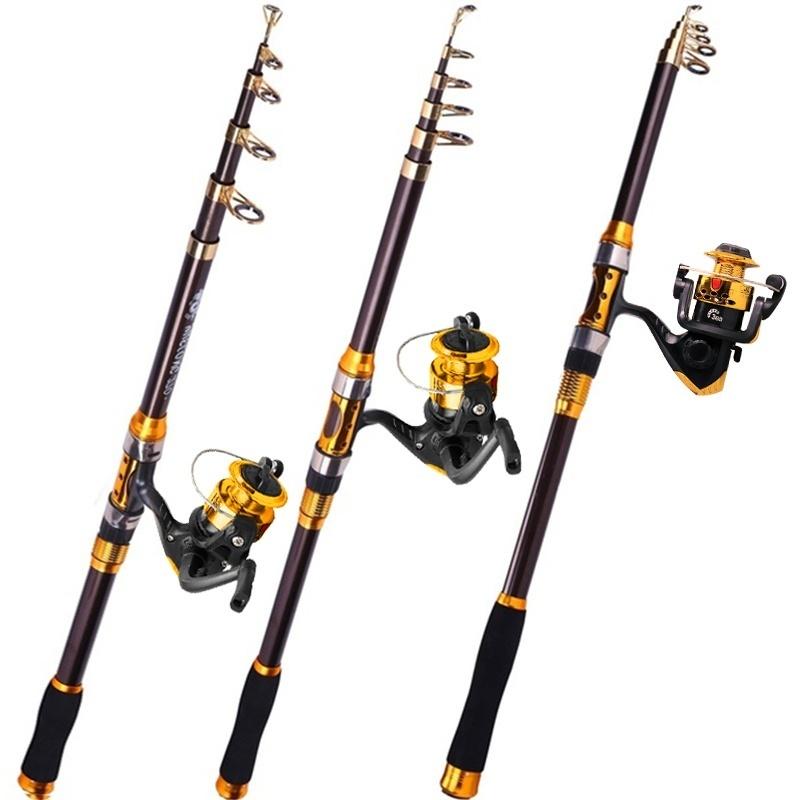 2pcs/set of Carbon Telescopic Fishing Rod and Fishing Reel Setbuy at a