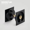 Dooroom Brass Sliding Door Handle Door Lock Set Kitchen Bathroom Wood Door Modern Inlaid Super Thin Shiny PVD Gold Matt Black