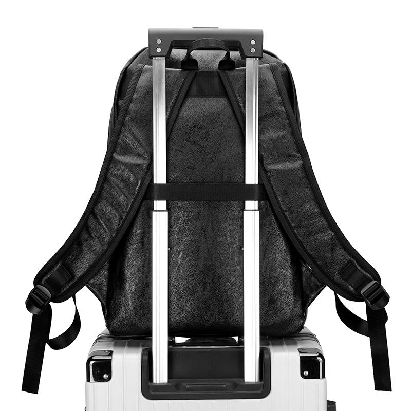 Rucsac PU pentru bărbați, multifuncțional, pentru afaceri, călătorii, capacitate mare, ghiozdan școlar pentru studenți