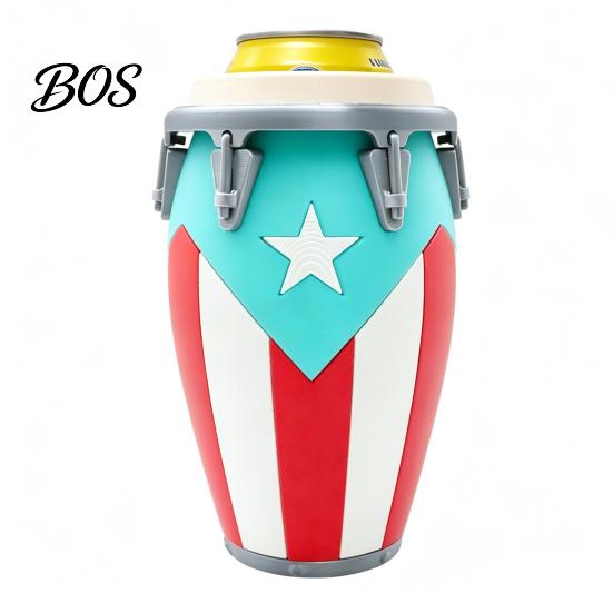 Portable Can Holder Conga Style Soda 3D Printed Classic Drum Shape Universal Flag Pattern 12Oz Standard Cola Beverage Beer Durable