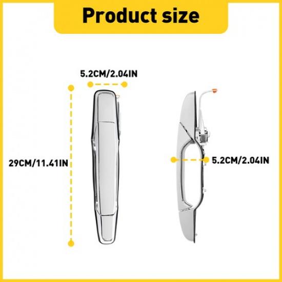 Exterior Rear Right Door Handle For 07-13 ChevroletSilverado 1500 Primed Plastic