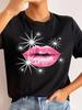 New Fashion Women T Shirt Leopard Lip Print T-Shirt T-Shirt Short Sleeve Tops Female Ladies Summer Tee Shirts Streetwear