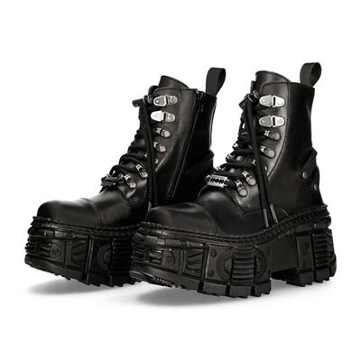 Modă Nou Gotic Punk Bărbați Piele Motocicletă Platformă Cizme de Cauciuc Negru Până la Mijlocul Gambei Cizme Tactice de Luptă Modă 45