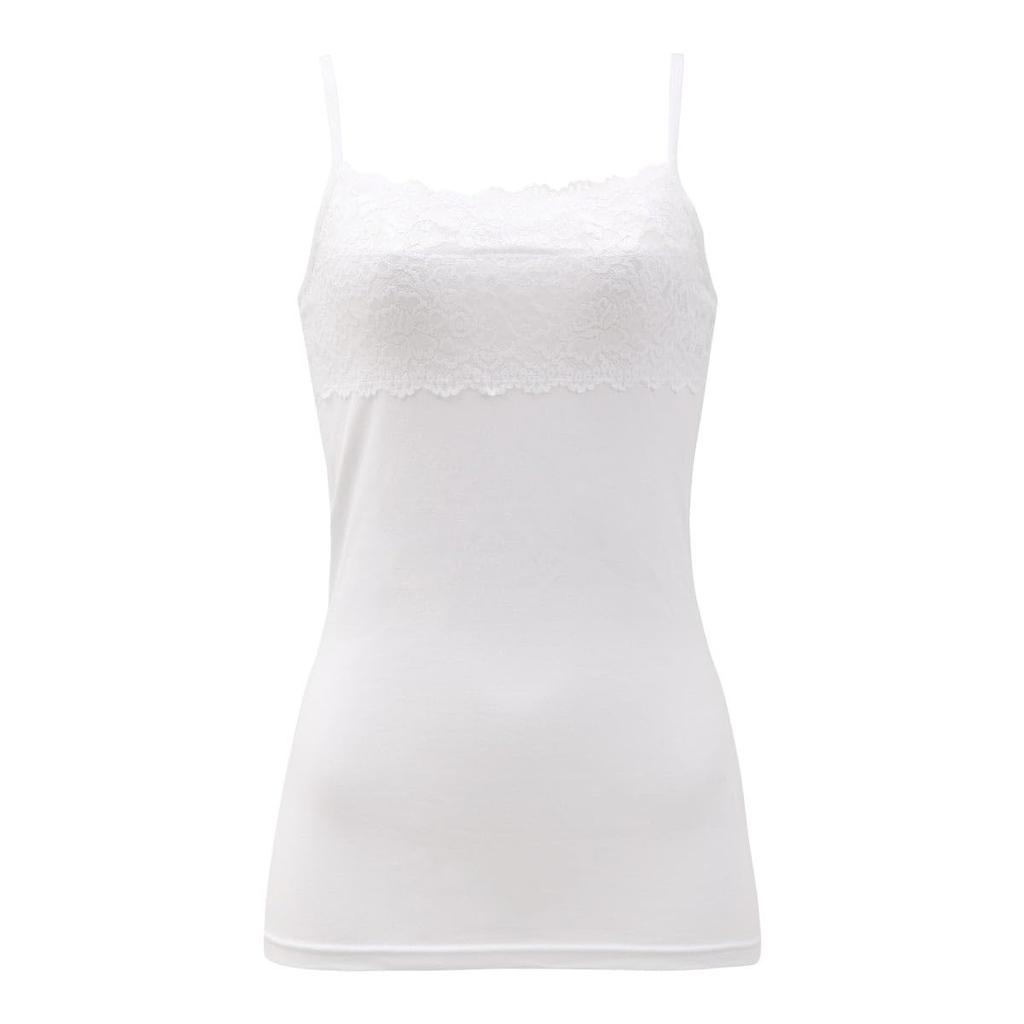 Lacy Camisole with Cleavage Coverage and Glance [Shirohato] (WH-White, M)