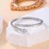 Double Head & Tail Diamond Snake Bone Bangle: Stylish Open Design, Fashion Trend