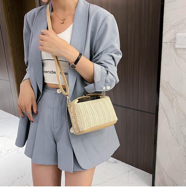 2025 Spring/Summer Women's Trendy Korean Style Straw Woven Crossbody Bag